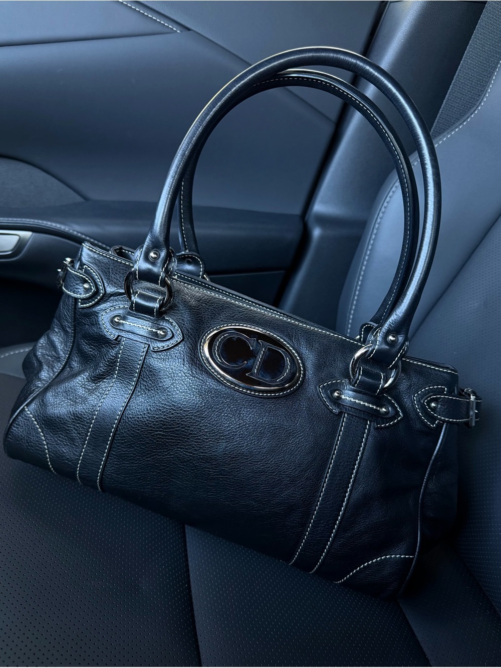 Rare Vintage Dior Galliano CD Logo Leather Bag